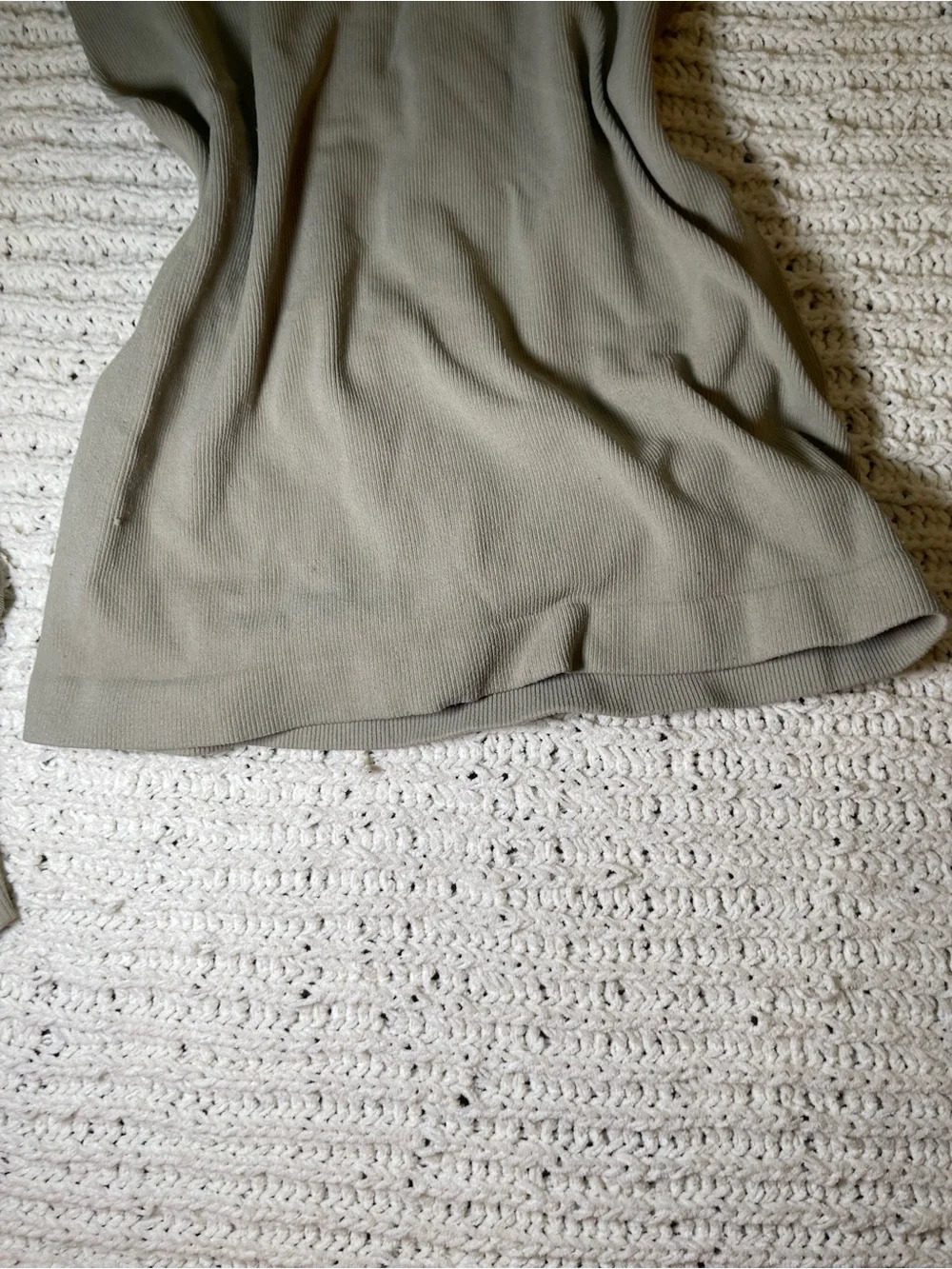 Free People sage green Sheer Long Sleeve Layered Top